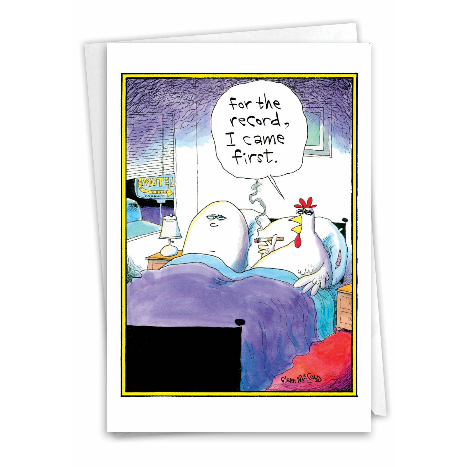 A funny, text-based birthday card with the cheeky phrase, "For The Record, I Came First."