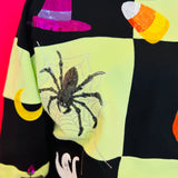 Queen Of Sparkles Light Green & Black Checkered Halloween Icon Sweatshirt
