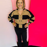 Black Striped Rugby Top