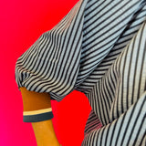 Navy & Terracotta Stripe Blouse