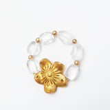 Clear Quartz with Gardenia Blossom Bracelet