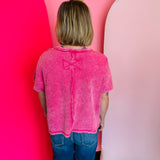 Hot Pink Waffle Top