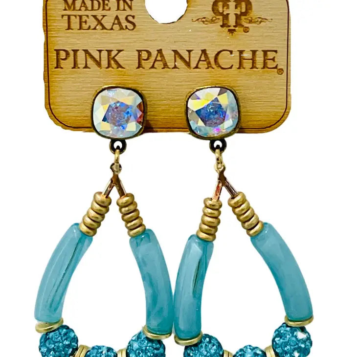 Turquoise Bamboo Tube Bead Earrings