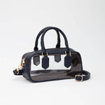 Navy Clear Plastic Top Handle Crossbody