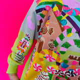 Queen Of Sparkles Christmas Candyland Knit Sweater