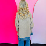 Latte Denim Contrast Cardigan