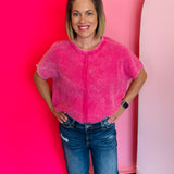Hot Pink Waffle Top