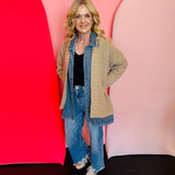 Latte Denim Contrast Cardigan