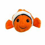 Orange and white Clown Fish Warmies® plush, microwavable, lavender-scented, and weighted for comfort, safe for all ages.