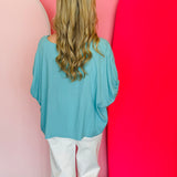 Dusty Teal Oversized Boxy Top
