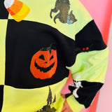 Queen Of Sparkles Light Green & Black Checkered Halloween Icon Sweatshirt