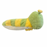 Colorful Caterpillar Warmies® plush, microwavable and lavender-scented, weighted for comfort, safe for all ages.