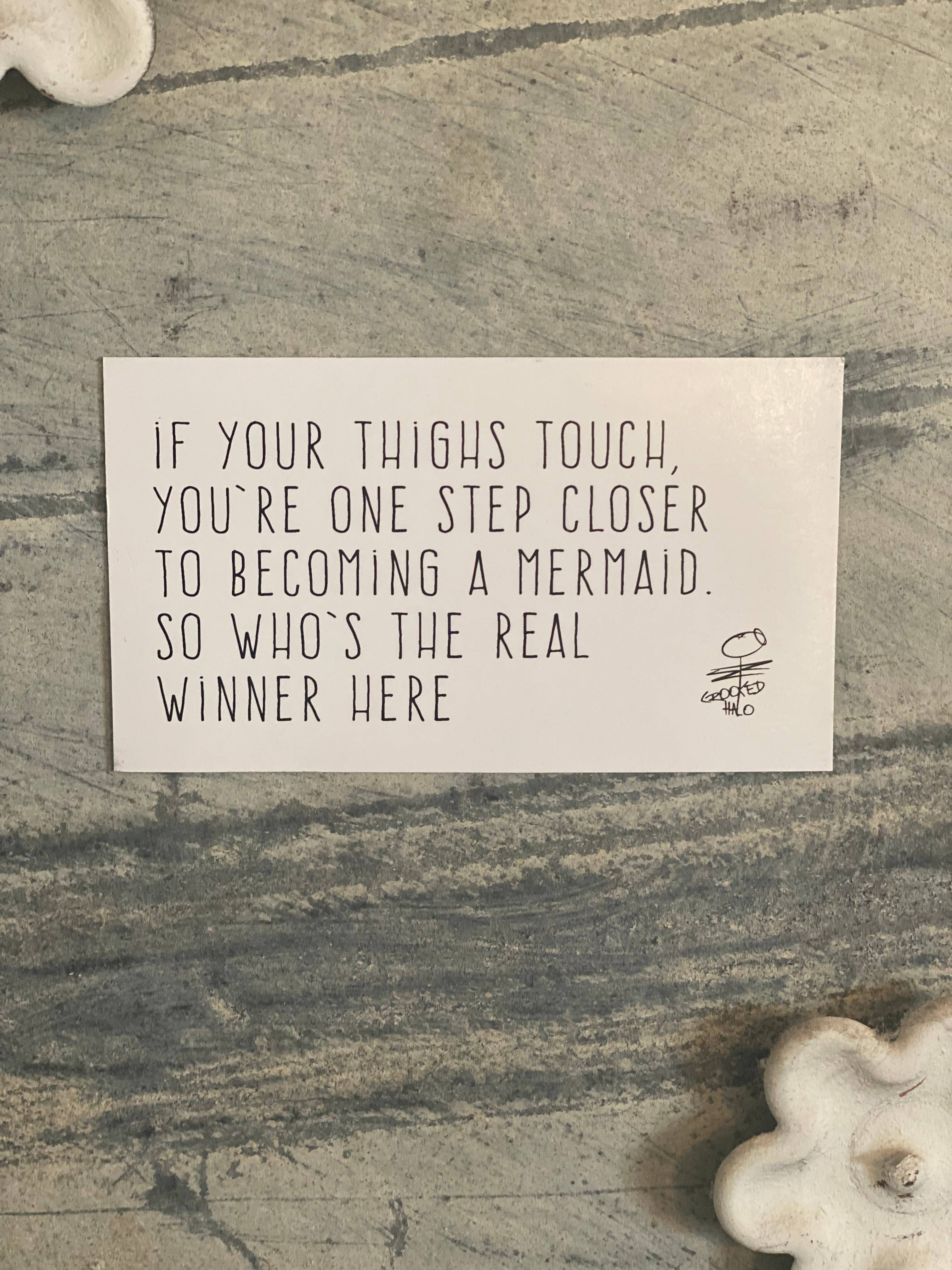 3.5x2 inch fun magnet with snarky or sentimental design for fridge, locker, or office board.