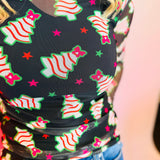 Keigan Bow Christmas Treat Mesh Top