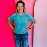 Light Teal French Terry Raglan Pullover
