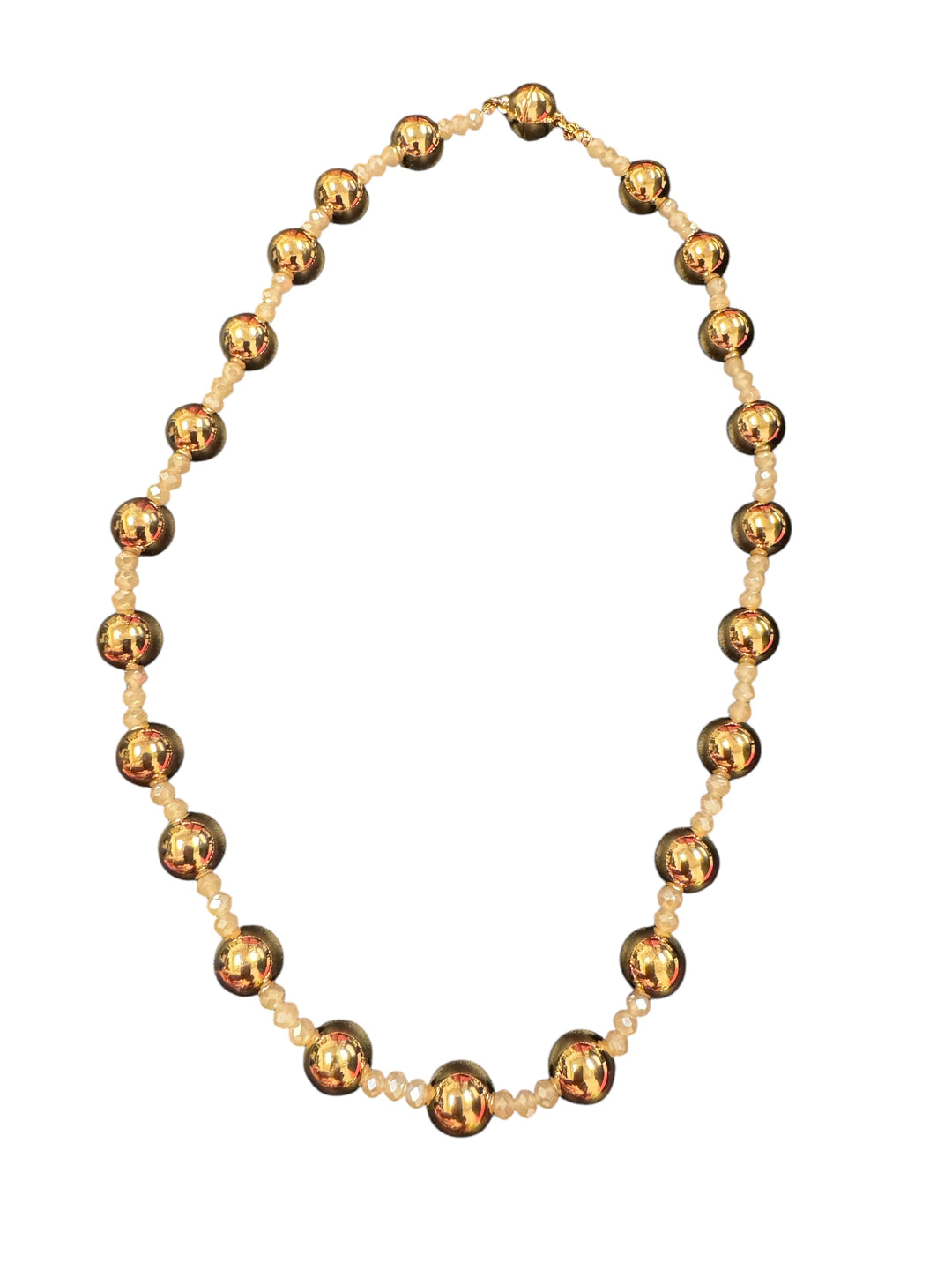 Gold & Blush Beaded Necklace (Water Resistant)