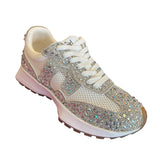 Corky's white sneakers with rhinestone embellishments