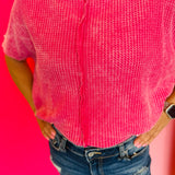 Hot Pink Waffle Top