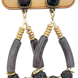 Black Bamboo Tube Bead Earrings