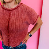Rust Washed Waffle Top