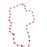 Fuchsia/Pearl Petite Beaded Necklace