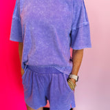 Violet Halo Snow Washed Short Set