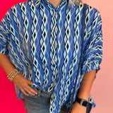 Blue Print Dolman Sleeve Top