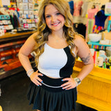 White/Black Cropped Tank Top