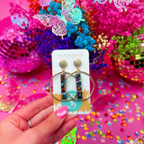 Midnight Flake Stick Hoop Earrings