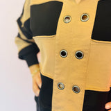 Black Striped Rugby Top
