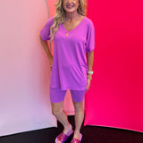Bright Mauve Biker Set