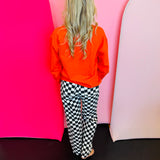 Orange Checkered Pumpkin Sweatshirt