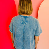Ocean Blue Waffle Top