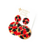 Red & Black Double Dangle Earrings