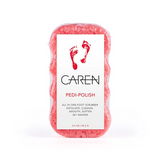 A soap-infused foot scrubber with a textured side for exfoliating.