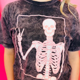 Peace Skeleton Mineral Wash Tee