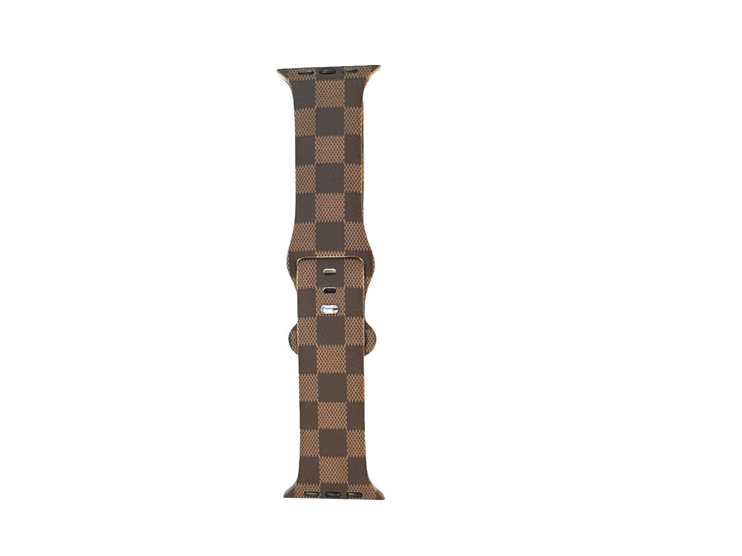 Dark Brown Checkered Watch Band