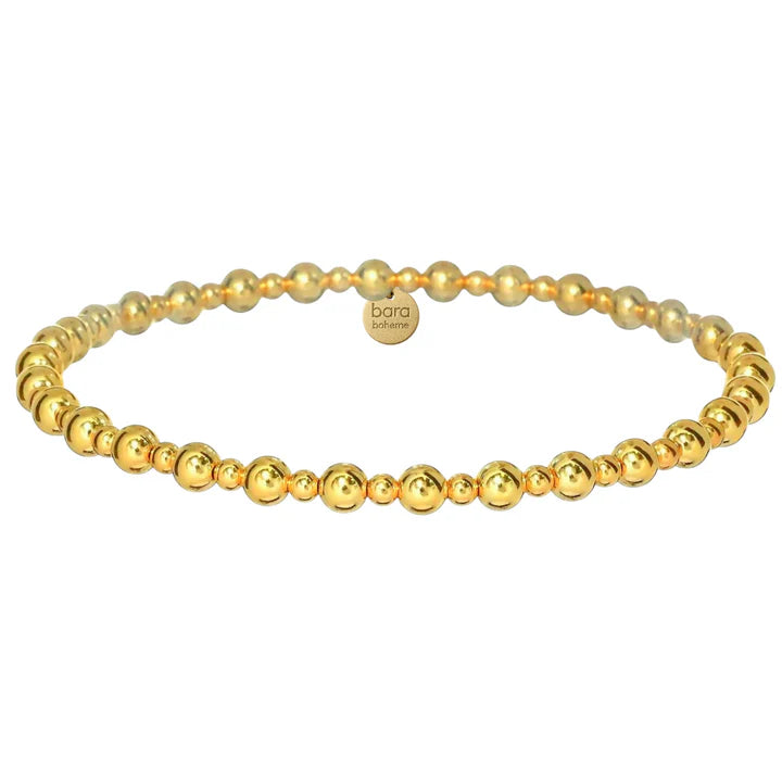 Bara Boheme elegant 14K gold filled beaded bracelet with mixed 2mm and 4mm beads.