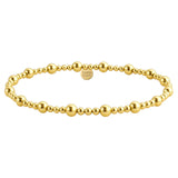Bara Boheme elegant 14K gold filled beaded bracelet with mixed 2mm and 4mm beads.
