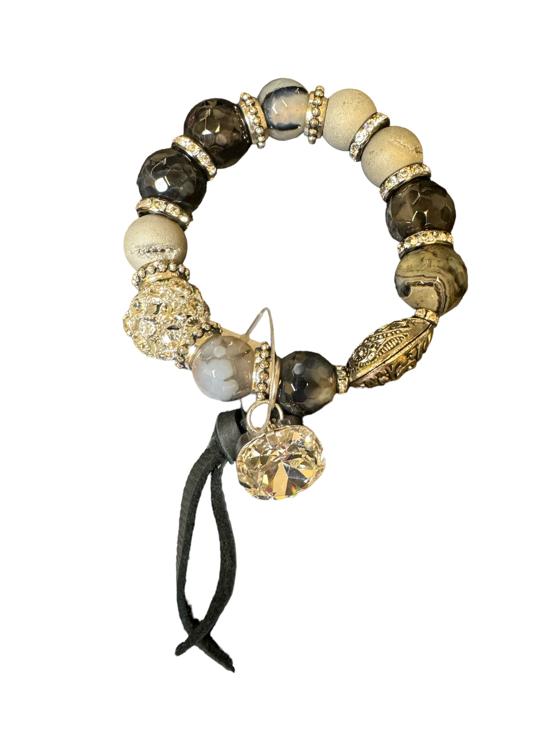 Black & Gray Oversized Rhinestone Bracelet