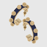 Jenna Chunky Studded Hoop Earrings - Blue