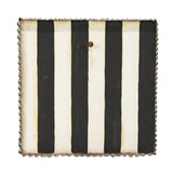 Black and white stripe metal display board, square 12" decor for photos, notes, or cards