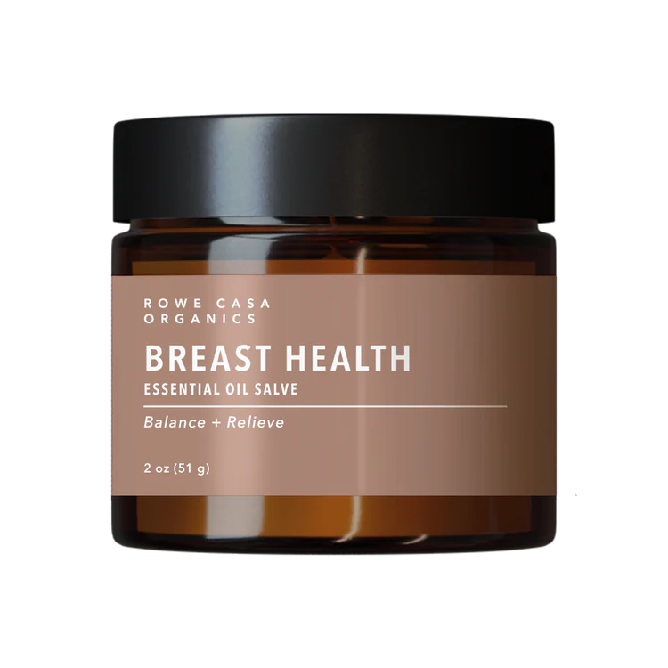 Jar of Rowe Casa Organics Breast Health Essential Oil Salve