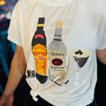 Close up of the Queen Of Sparkle Espresso Tee with sequins and rhinestones.