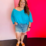 Ice Blue Oversized Tee