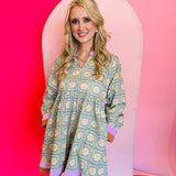 Vintage Bloom Ruffle Dress