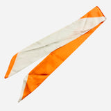 orange & white thin scarf necklace