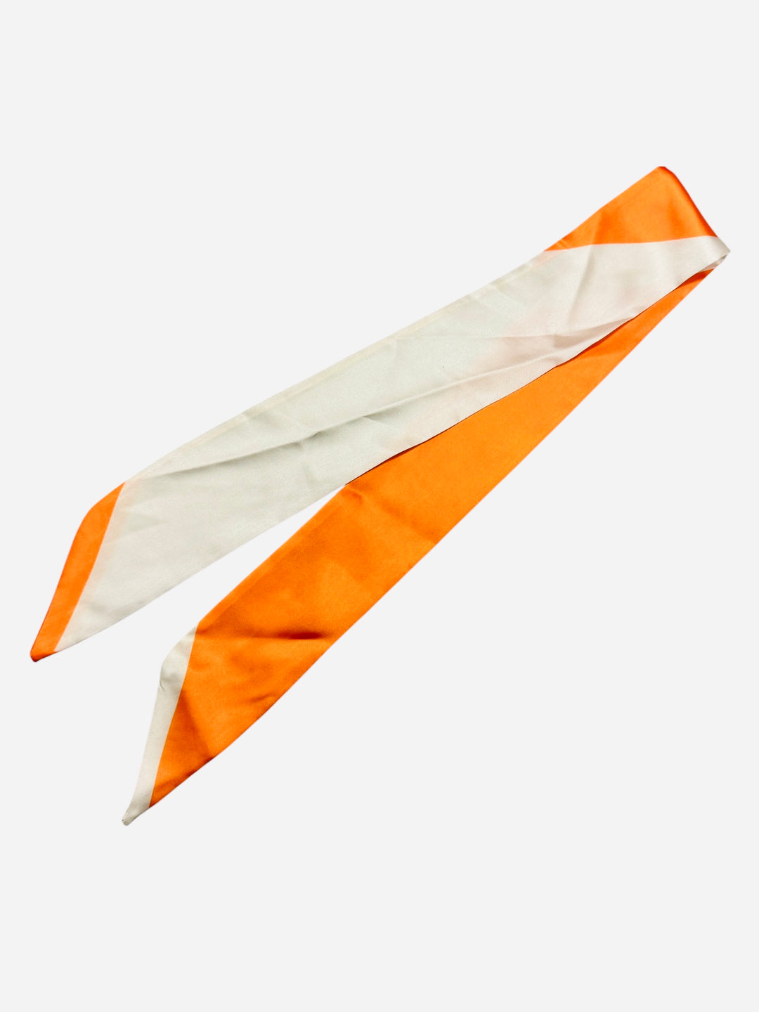 orange & white thin scarf necklace