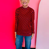 Red & Black Pep Rally Mesh Top