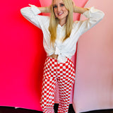 Red Demi Checkered Jeans